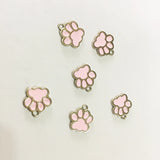 Rhodium Plated Enamel Dog Bear Paw Charms Pendants - 30pcs/lot