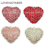 10pcs Full Rhinestone Heart Pendants for Chunky Necklace