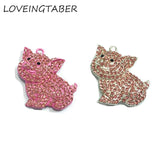 10pcs/lot Pig Rhinestone Pendants For Necklace