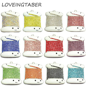 10pcs/lot Bobbin Cards Rhinestone Pendants For Chunky Necklace