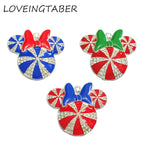 41MM 10pcs/lot Christmas Minnie Rhinestone Pendants For Necklace