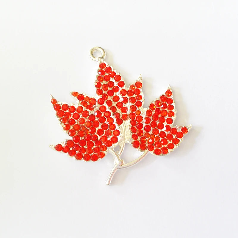 Autumn Leaves Rhinestone Pendants 10pcs/lot 42MM*40MM