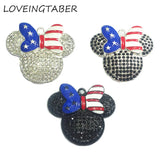 10pcs/lot Minnie Rhinestone Pendants for 4th of July Necklace Making