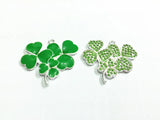 10pcs Lot 3-Clover Full Rhinestone Enamel Pendants