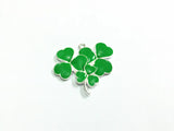 10pcs Lot 3-Clover Full Rhinestone Enamel Pendants