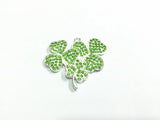 10pcs Lot 3-Clover Full Rhinestone Enamel Pendants