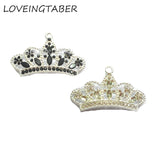 10pcs Silvery Crown Rinestone Pendants For Necklace Making