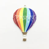 10pcs Silvery Plated Enamel Fire Balloon Pendant For Kids Jewelry