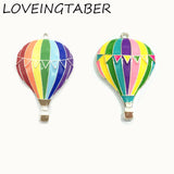 10pcs Silvery Plated Enamel Fire Balloon Pendant For Kids Jewelry