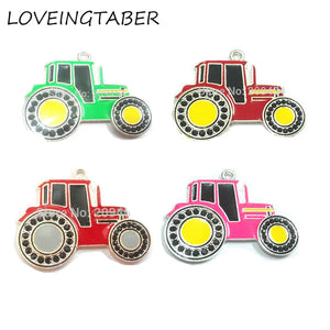 10pcs/lot Farm Vehicle Rhinestone Pendants For Chunky Necklace