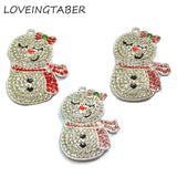 Snowman Rhinestone Pendants, Christmas Necklace, 10pcs/lot