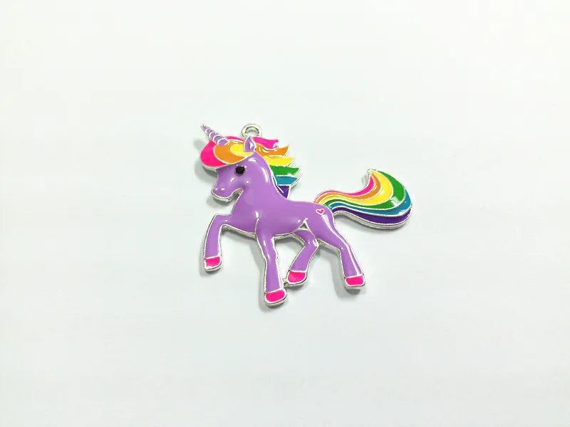 Alloy Enamel Unicorn Pendants Lot for Chunky Necklace Making