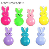 10pcs/lot Rabbit Enamel Pendants for Easter Jewelry Making