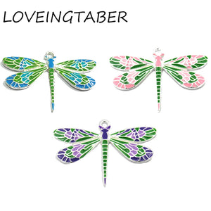 10pcs/Lot Enamel Dragonfly Pendants for Necklace Making