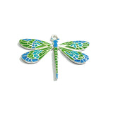 10pcs/Lot Enamel Dragonfly Pendants for Necklace Making