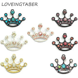 10pcs Rhinestone Crown Pendant for Chunky Necklace Making