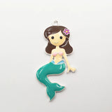 10pcs Enamel Mermaid Pendants for Chunky Kids Necklace Making
