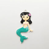 10pcs Enamel Mermaid Pendants for Chunky Kids Necklace Making