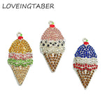 Ice Cream Pendants Full Rhinestone 10pcs/lot For Necklace