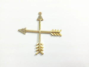 Silver Arrow Rhinestone Pendants for Necklace - 10pcs/lot