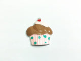 10pcs Silvery Cupcake Enamel Pendants For Jewelry Making