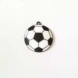 10pcs Enamel Soccer/Football Pendant For Kids Necklace Making