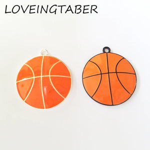 Newest 35mm 10pcs /lot Basketball Pendant for Kids Necklace Making