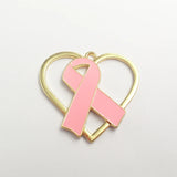 10pcs Full Enamel Pink Ribbon Breast Cancer Awareness Pendant
