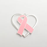 10pcs Full Enamel Pink Ribbon Breast Cancer Awareness Pendant