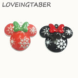 10pcs Minnie With Snowflake Pendants 42mm*37mm