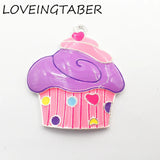 10pcs All Enamel Silvery Colorful Cupcake Pendants For Kids