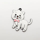 10pcs Farm Animal Cat with Bowknot Pendants, Enamel, Kids Jewelry Making