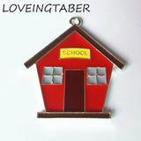 10pcs Full Enamel School House Pendant for Kids - Back to School
