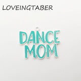 Enamel Dance Mom Silvery Pendant for Necklace Making 10pcs