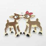 10pcs/lot Silvery Deerlet Enamel Pendants for Kids Jewelry Making