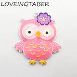 10pcs Owl with Flower Enamel Pendants - Kids Necklace - 46mm*38mm
