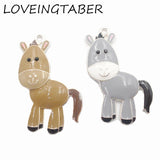 10pcs Enamel Farm Animal Donkey Pendants For Kids Jewelry Making