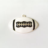 10pcs Full Enamel Rugby/Football Pendant for Kids Necklace Making