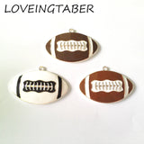10pcs Full Enamel Rugby/Football Pendant for Kids Necklace Making