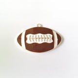 10pcs Full Enamel Rugby/Football Pendant for Kids Necklace Making