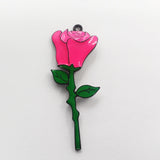 10pcs Full Enamel Rose Flower Pendant for Kids Jewelry Making