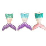 10pcs Silvery Fish Mermaid Tail Glitter Enamel Pendant Jewelry