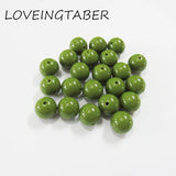 Dark Olive Green Acrylic Solid Beads 500pcs/lot 12mm 105pcs/lot 20mm