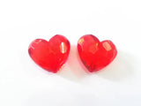 80pcs Transparent Acrylic Heart Beads 29mm*25mm