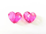 80pcs Transparent Acrylic Heart Beads 29mm*25mm
