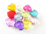 80pcs Transparent Acrylic Heart Beads 29mm*25mm
