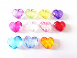 80pcs Transparent Acrylic Heart Beads 29mm*25mm