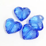 80pcs Transparent Acrylic Heart Beads 29mm*25mm
