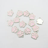 30pcs/bag Enamel Dog Paw Charm Pendant DIY Jewelry Making