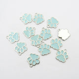 30pcs/bag Enamel Dog Paw Charm Pendant DIY Jewelry Making